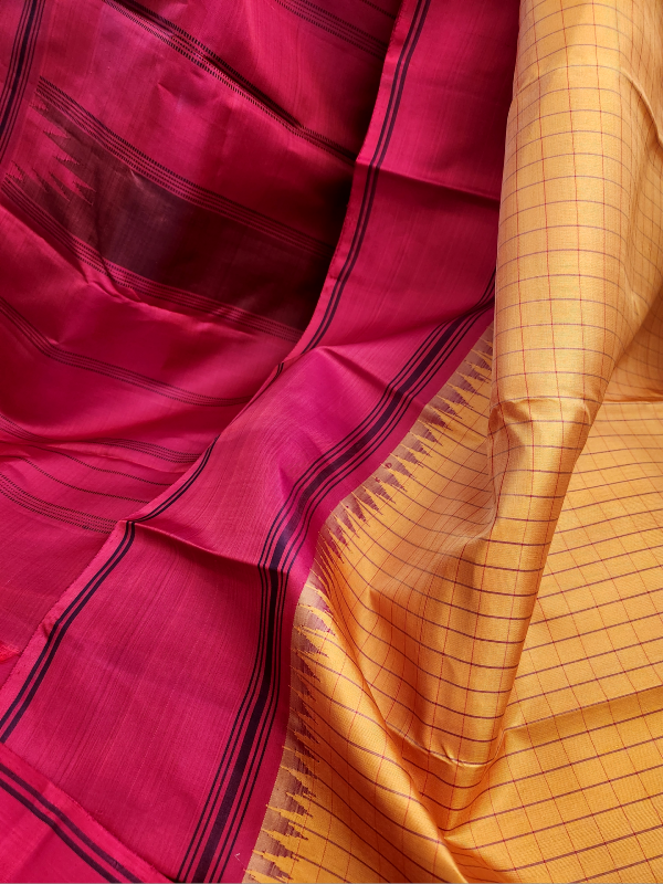 Haldi Kumkum Check Silk Kanjivaram