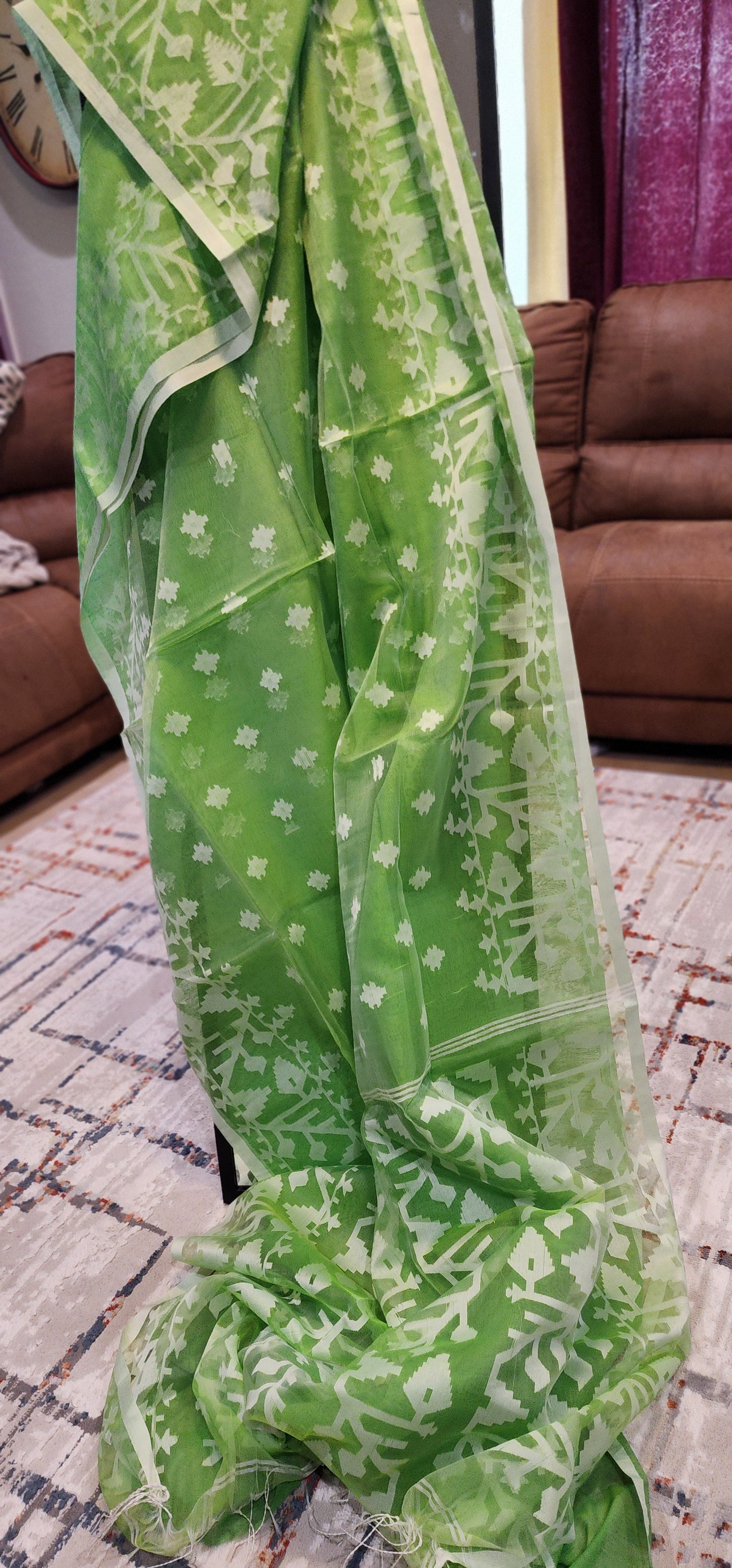 Muslin JamDani - Green