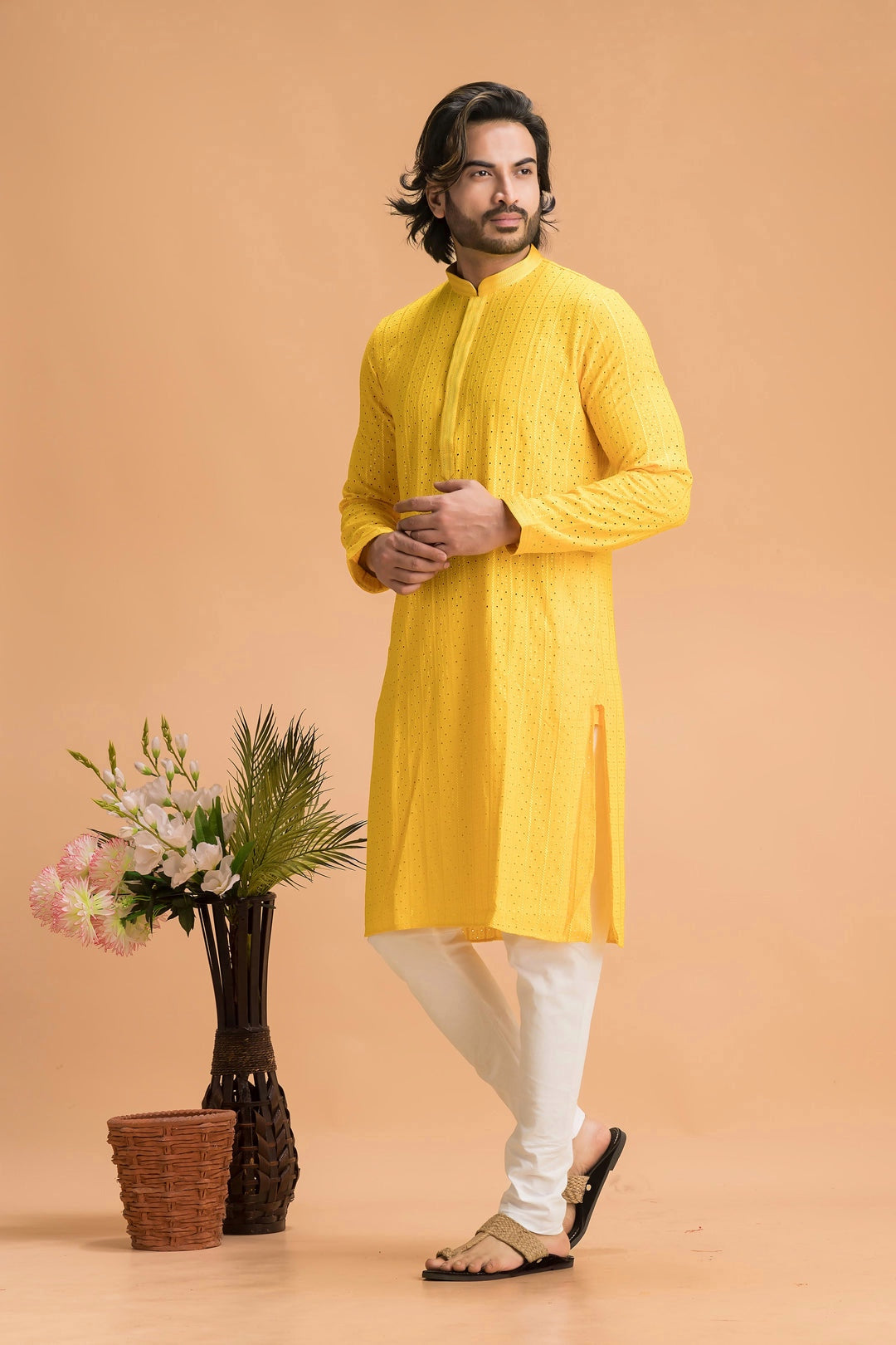 Yellow Hakoba Kurta