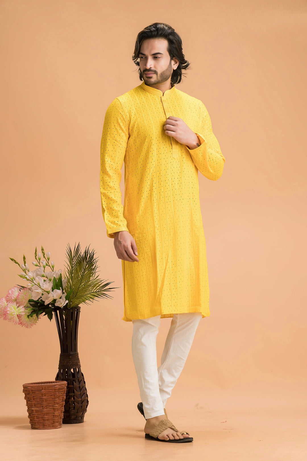 Yellow Hakoba Kurta