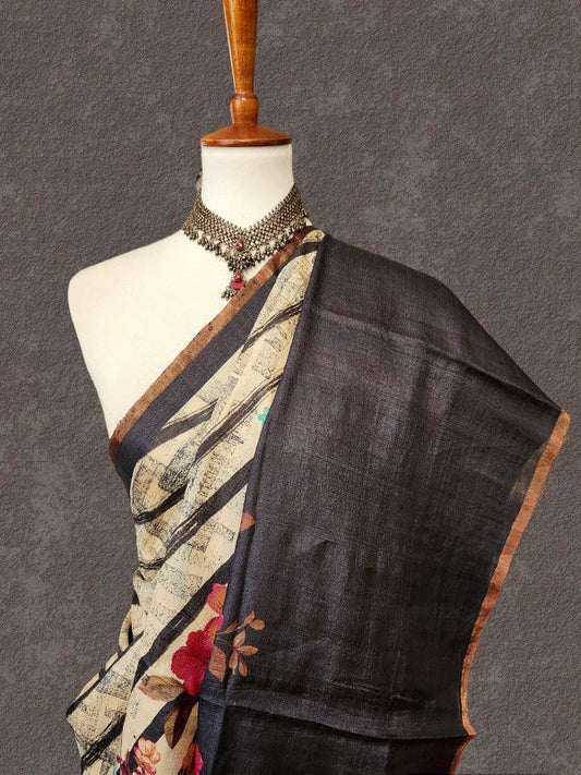 Tussar Print Saree