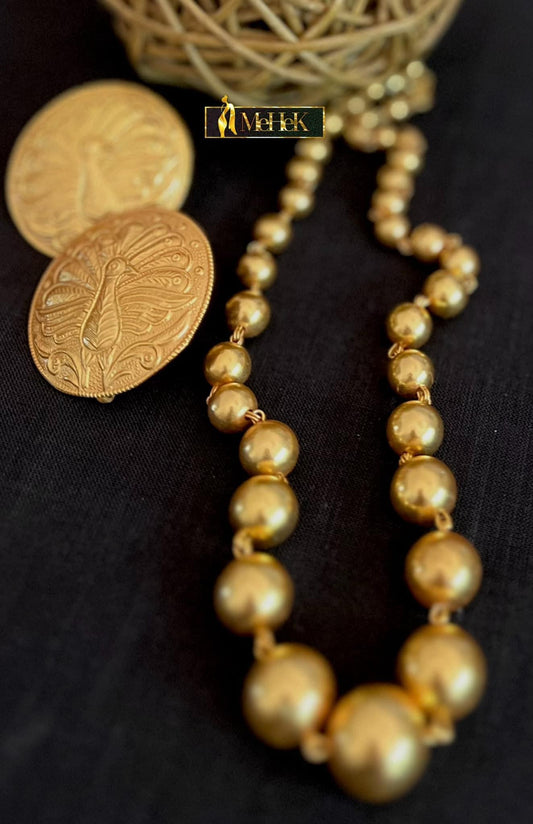 Silver Necklace set with earrings and all over gold tone